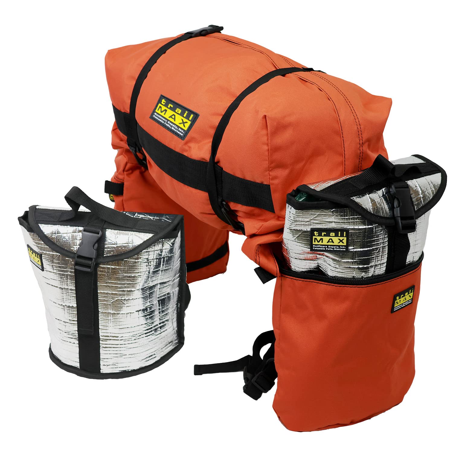 TrailMax Medium Insulated Horse Saddlebags for Trail Riding - Detachable Cantle Bag Included - Western & Endurance Saddle Accessories for Equestrian Adventures, Camping & Long Distance Rides