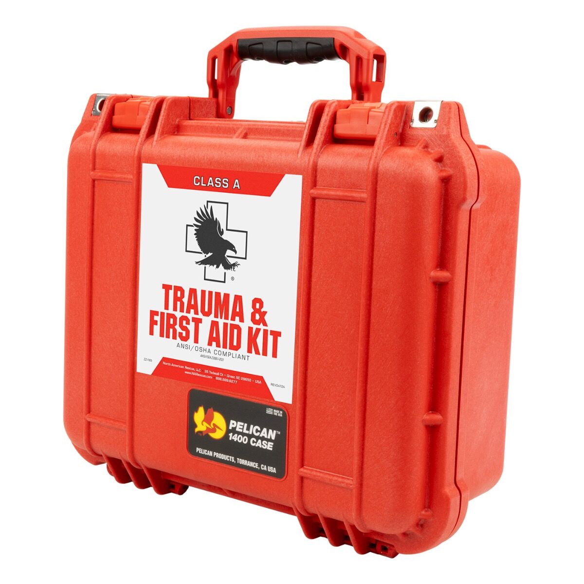 Professional Trauma First Aid Kit Hard Case - Class A Emergency Medical Supplies for Home, Car, Workplace & Outdoor Survival