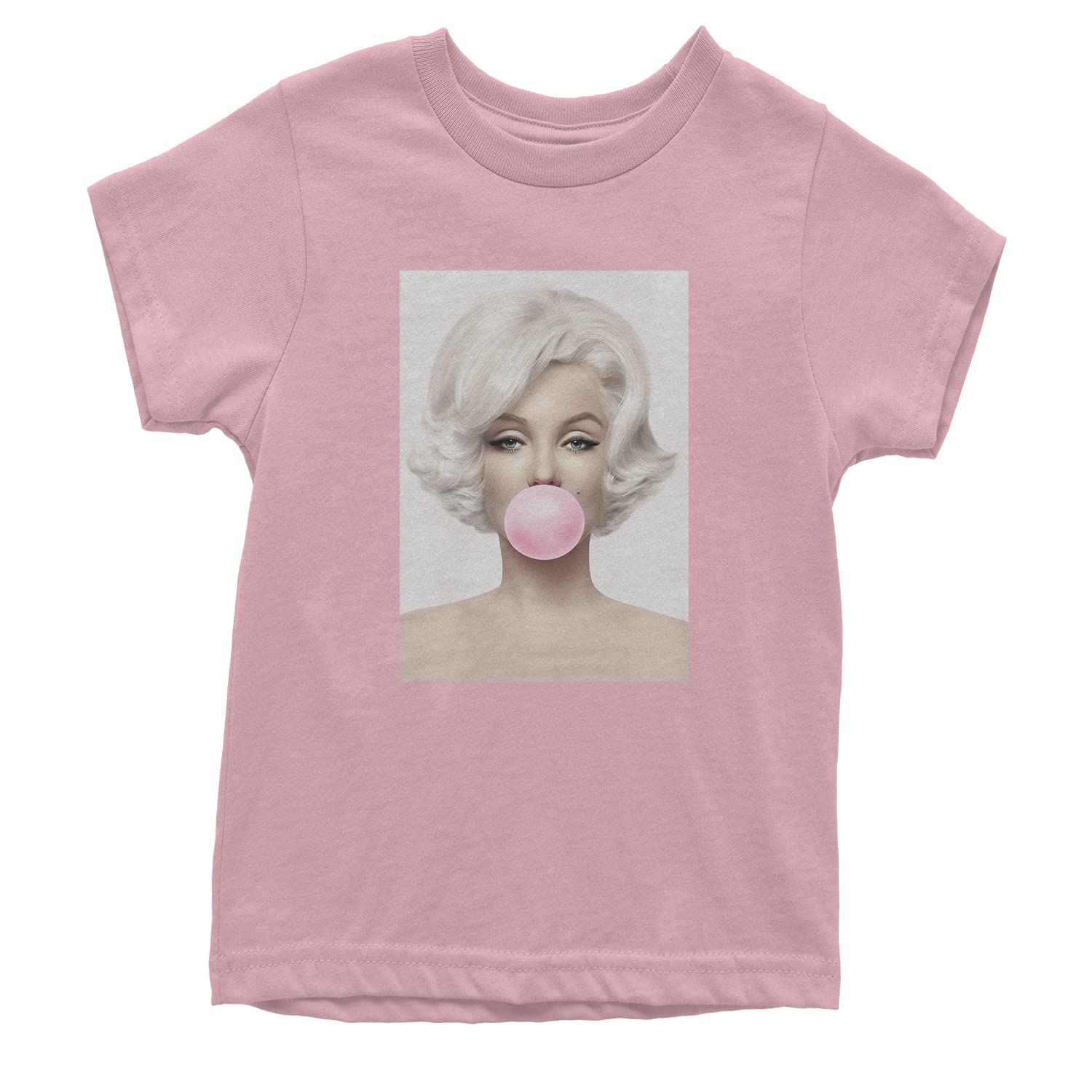 Vintage Marilyn Monroe Pink Bubble Gum Graphic Youth T-Shirt | Retro Pop Culture Tee for Women & Teens | Perfect for Concerts, Parties & Casual Wear