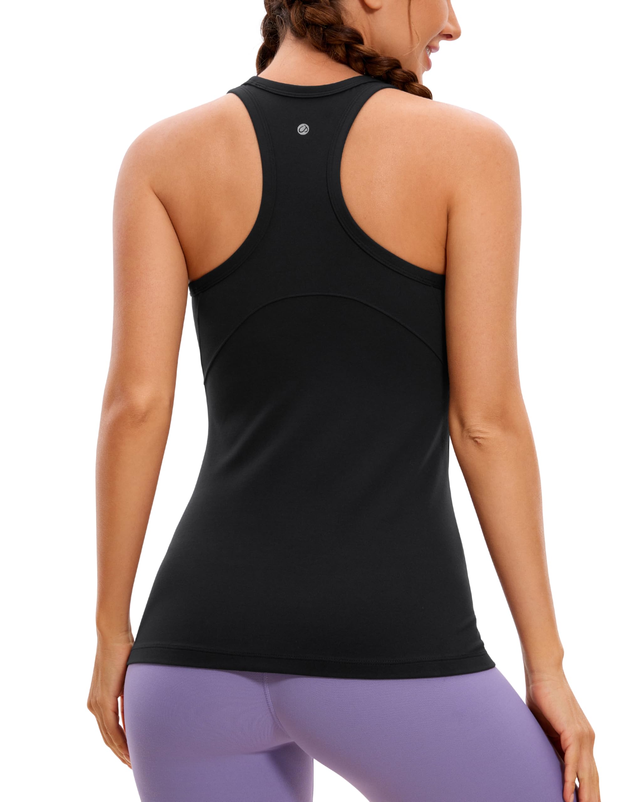 CRZ YOGA Butterluxe Women's Workout Racerback Sleeveless Top - High Neck Athletic Camisole Tank for Running, Gym & Yoga - Soft Breathable Shirt for Women's Fitness & Activewear