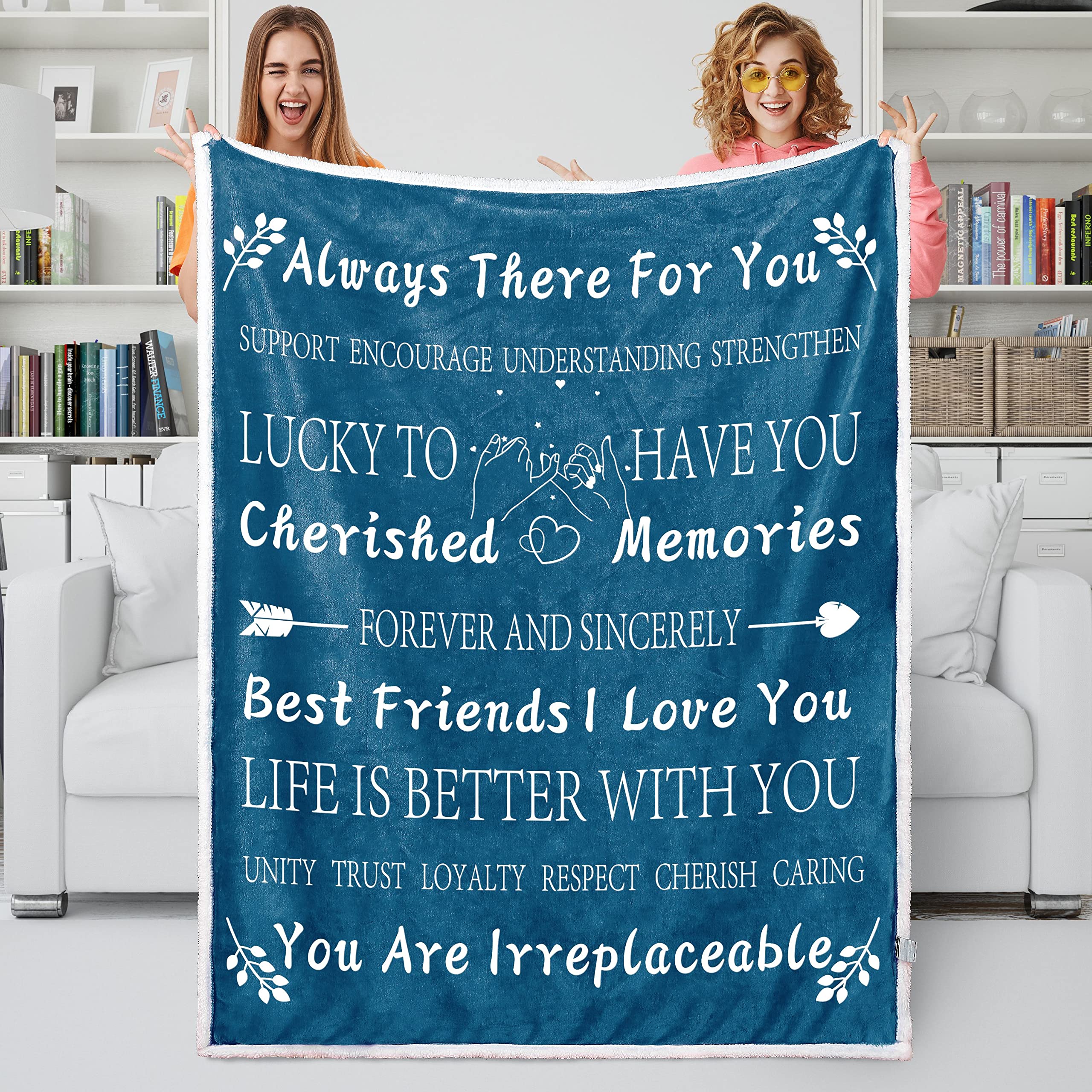 **Best Friend Birthday Gifts for Women - Unique Sherpa Throw Blanket 50