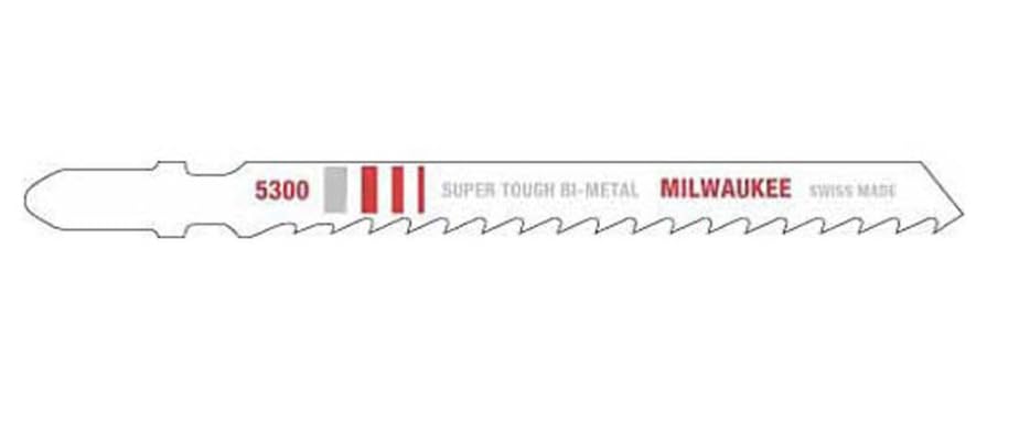 Milwaukee GIDDS2-2488115 4-Inch 6 TPI Bi-Metal Jig Saw Blades 5-Pack - Perfect for Wood, Metal & Plastic Cutting in DIY Projects & Construction Work