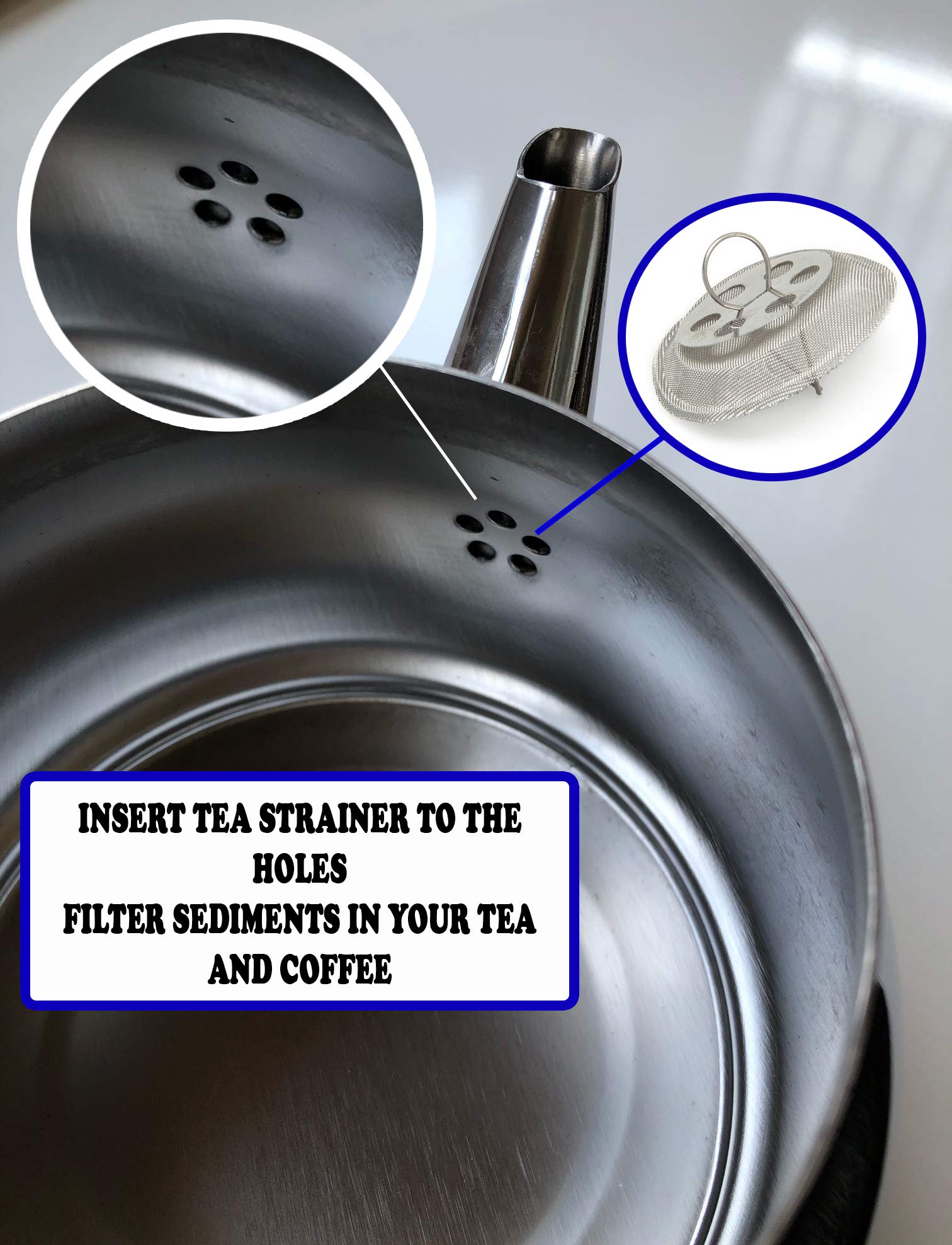 5-Pack Stainless Steel Round Tea Strainer for Teapot Spout - 1.53