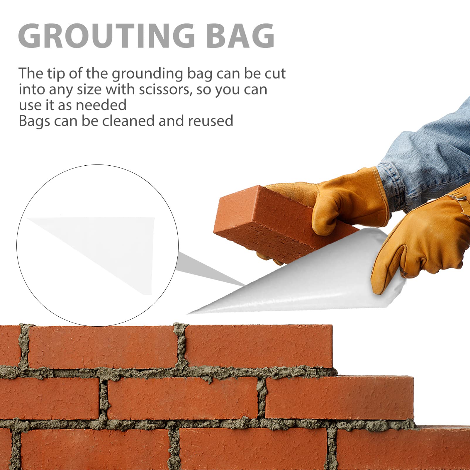 50pcs Tile Grout Bags - Multifunctional Cement Sealer & Masonry Grout Dispensing Tool for DIY Home Renovation, Bathroom & Kitchen Tile Repair Projects