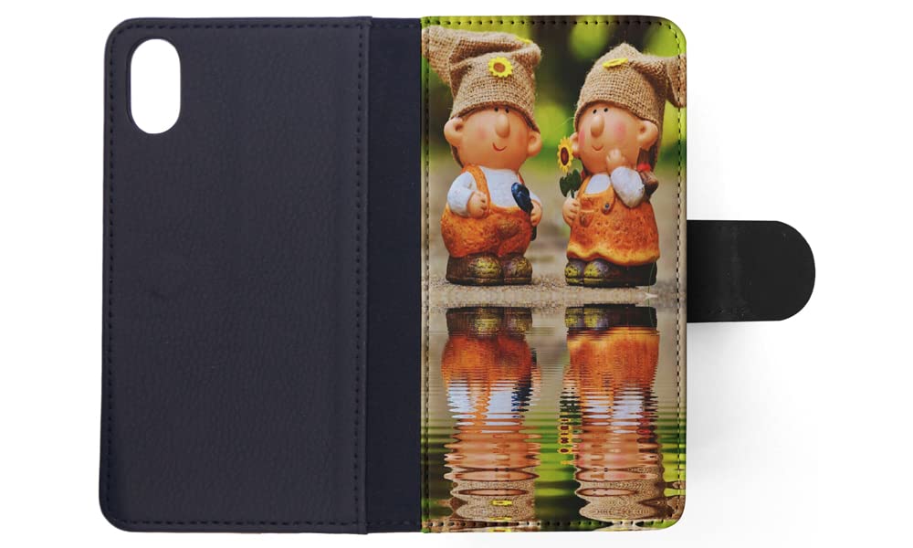Cute Garden Gnome Little People Flip Wallet Phone Case for Apple iPhone X & Xs - Perfect for Outdoor Adventures & Daily Use