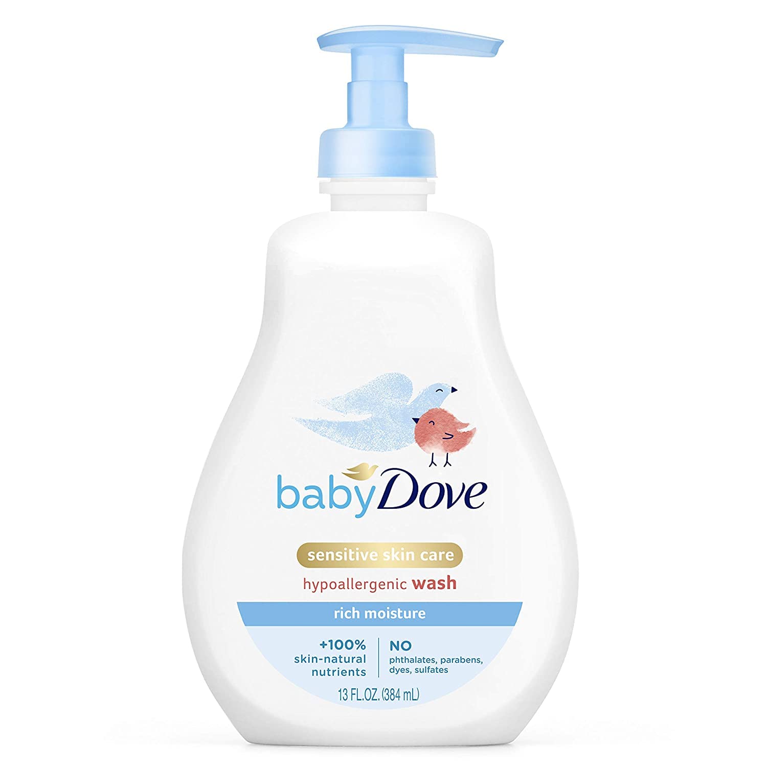 Baby Dove Tip to Toe Wash Rich Moisture - 13 oz, Pack of 5 | Gentle Baby Body Wash & Shampoo for Sensitive Skin | Newborn Bath Time & Daily Baby Care Essentials