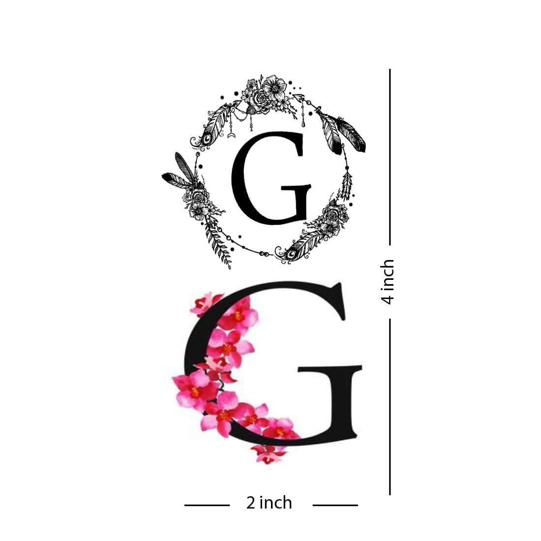 Waterproof Temporary Letter Tattoos for Kids - GR Name Initial Tattoos (Pack of 2) - Perfect for Birthdays, Parties & Summer Fun