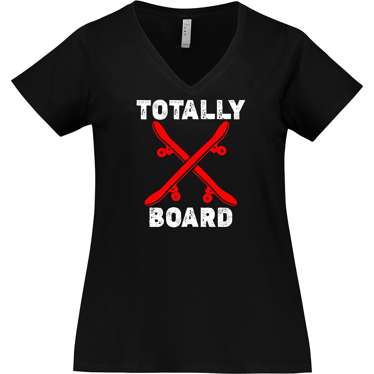 Inktastic Skater Gift - Women's Plus Size Skateboarding V-Neck T-Shirt - Perfect for Skateboarders, Casual Wear & Gift Giving