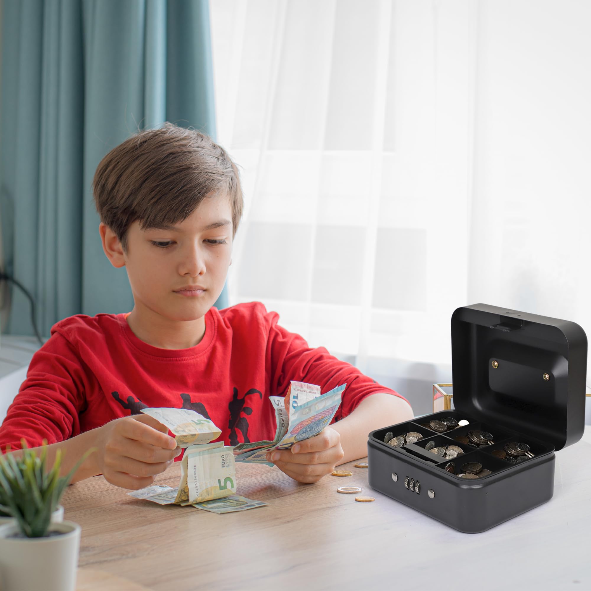 Darice Medium Cash Lock Box with Money Tray & Key Lock - 4.75