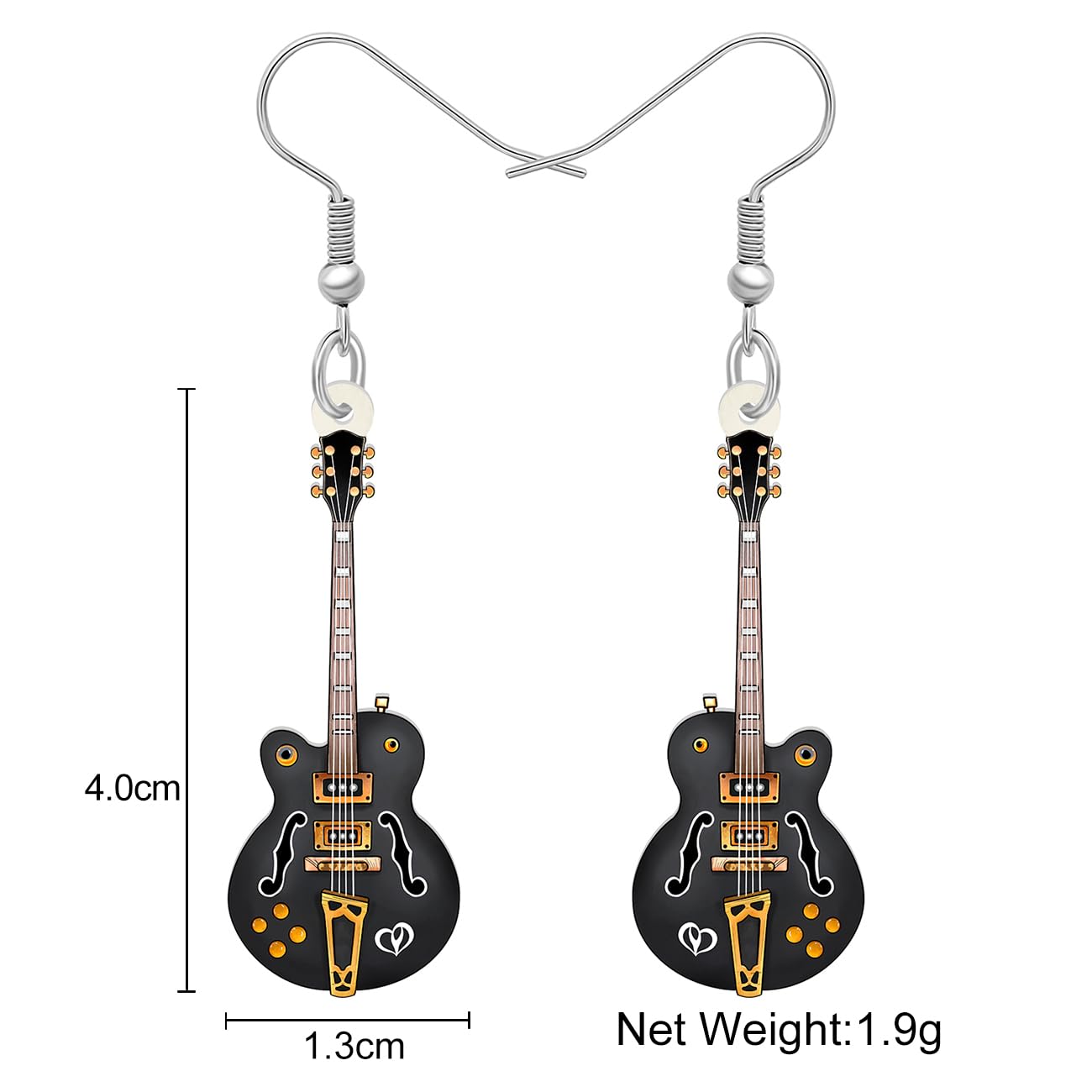 Stylish Acrylic Bass Guitar Earrings for Women - Cute Music-Themed Dangle Jewelry, Perfect Gift for Musicians & Music Lovers - Great for Concerts, Parties & Everyday Wear