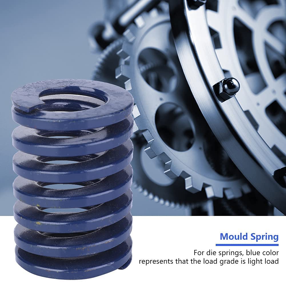 MroMax 3D Printer Die Springs - 10mm OD 20mm Long Spring Steel Compression Springs for 3D Printer Bed Leveling (Blue, 5Pcs) - Perfect for Light Load Stamping, Mould Dies & 3D Printer Bottom Connection