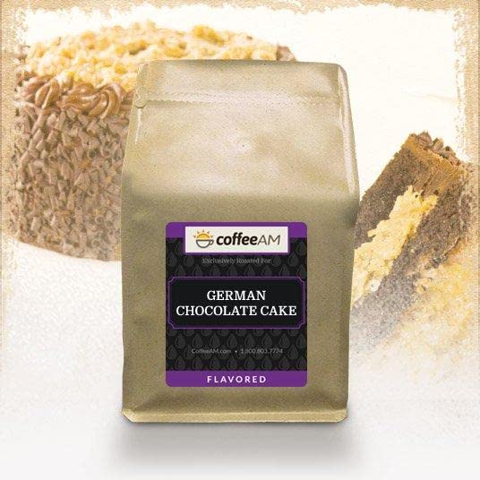Premium German Chocolate Cake Flavored Coffee Beans - Rich & Decadent Dark Roast for Home Brewing, Perfect for Breakfast, Dessert Pairing & Gift Giving