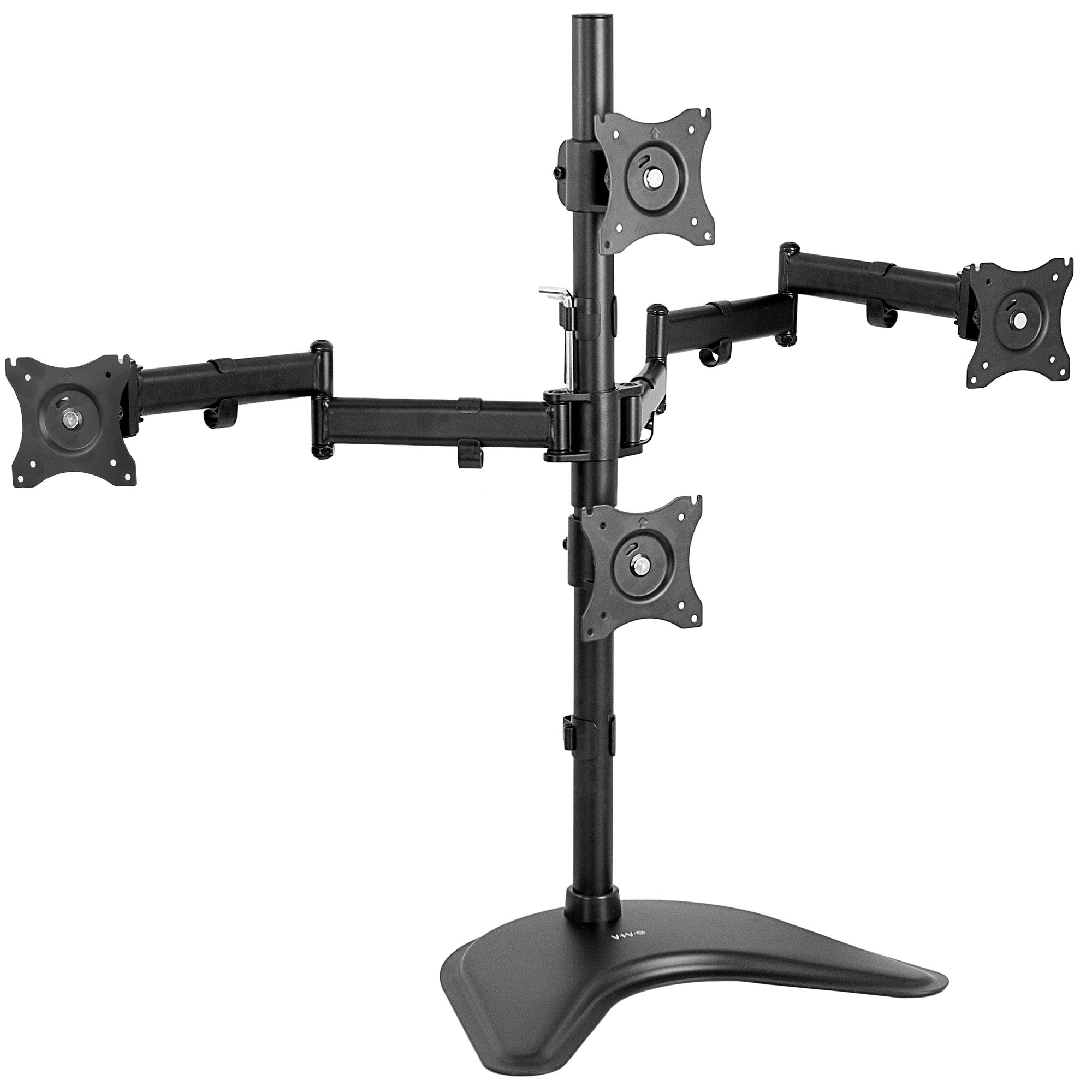 VIVO Quad LCD Monitor Desk Stand Mount - Free-Standing 3+1 Configuration, Holds 4 Screens up to 24 inches (STAND-V004Z) - Perfect for Multi-Tasking, Gaming, and Office Workstations