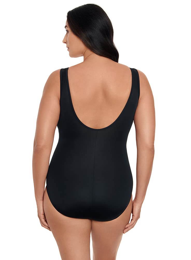 Longitude Women's One Piece Swimsuit - High Neck, Scoop Back, Mesh Design, Long Torso Coverage with Soft Cups | Perfect for Beach Vacations, Pool Parties & Summer Water Activities