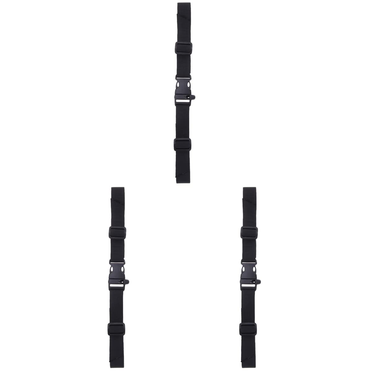 PRETYZOOM 3-Piece No-Slip Adjustable Backpack Chest Strap Set with Buckle - Anti-Skid Shoulder Straps for School Bags, Outdoor Travel & Hiking (Black) - Secure Fit for Active Lifestyles