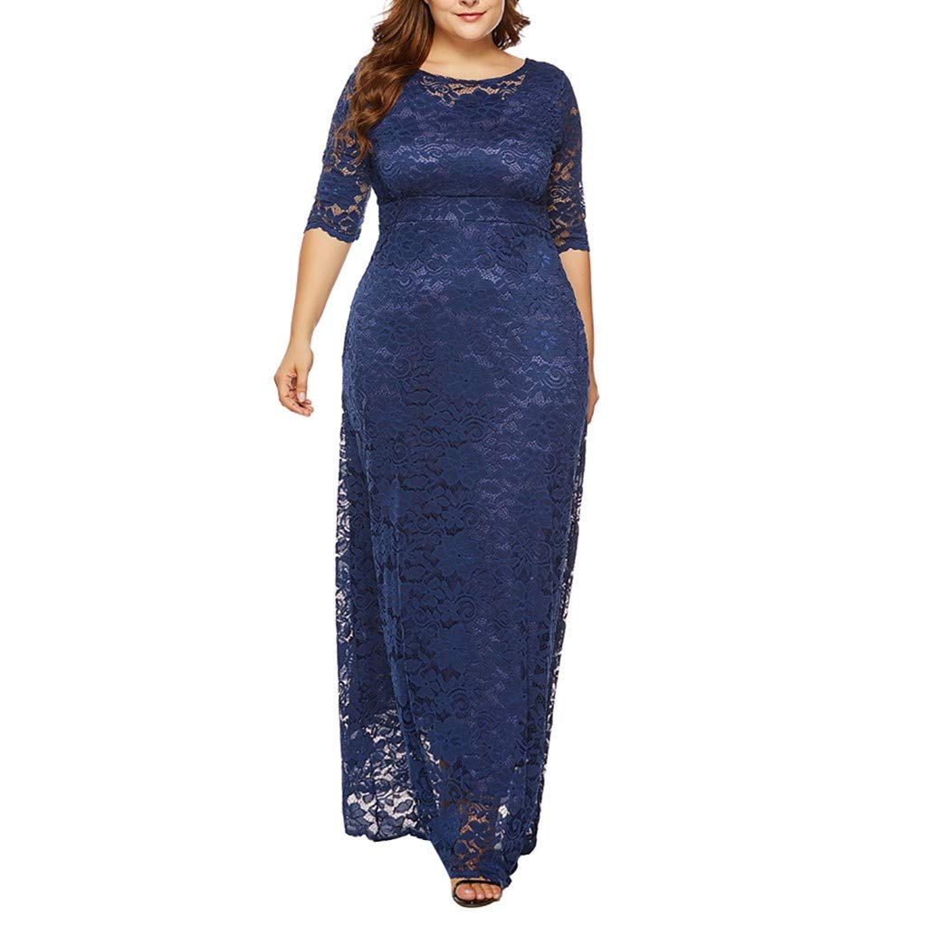 Vintage Floral Lace Plus Size Swing Dress for Women - Elegant Oversized V-Neck Cocktail Party Dress for Formal Occasions, Weddings & Special Events