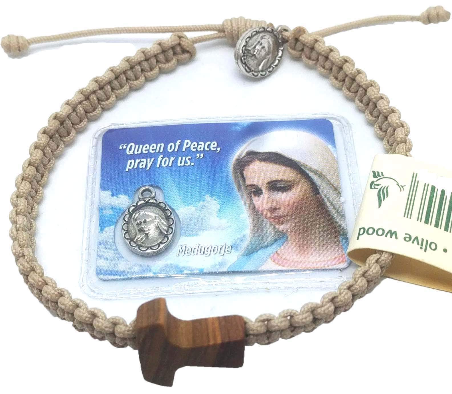 Christian Olive Wood Bracelet with Tau Cross for Men & Women - Religious Jewelry Gift for Baptism, Confirmation & Daily Faith Wear