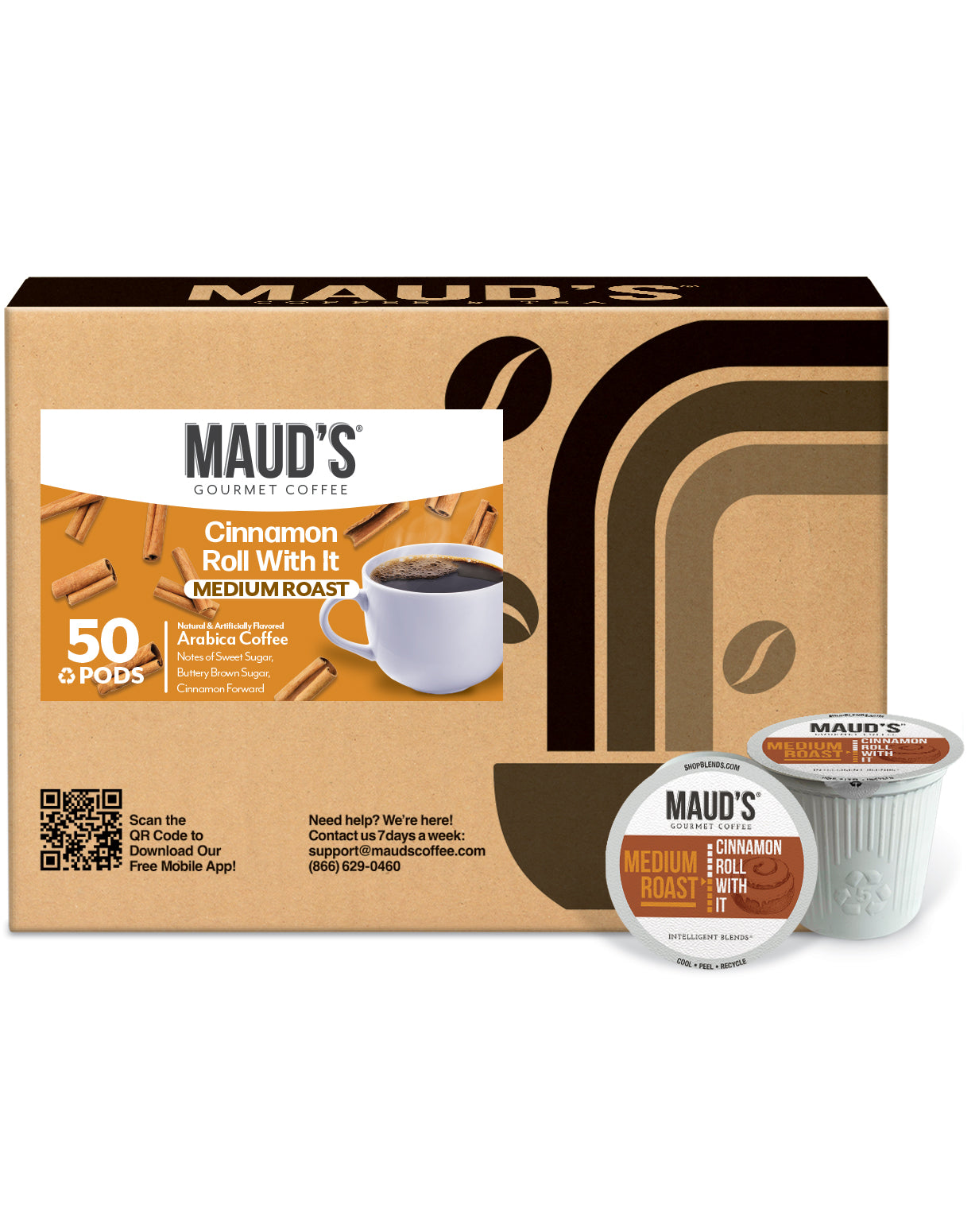 Maud's Cinnamon Roll Flavored Coffee Pods - Single Serve K-Cup Compatible for Keurig Brewers - Perfect for Breakfast, Office & Cozy Home Coffee Moments