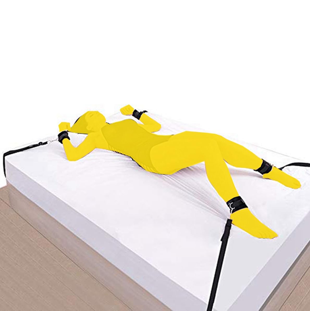Premium Bondage Restraints for Couples - Adjustable Wrist & Ankle Cuffs for King/Queen Bed Frame - Soft & Secure Adult Play Accessories - Perfect for BDSM, Roleplay & Spicing Up Your Sex Life