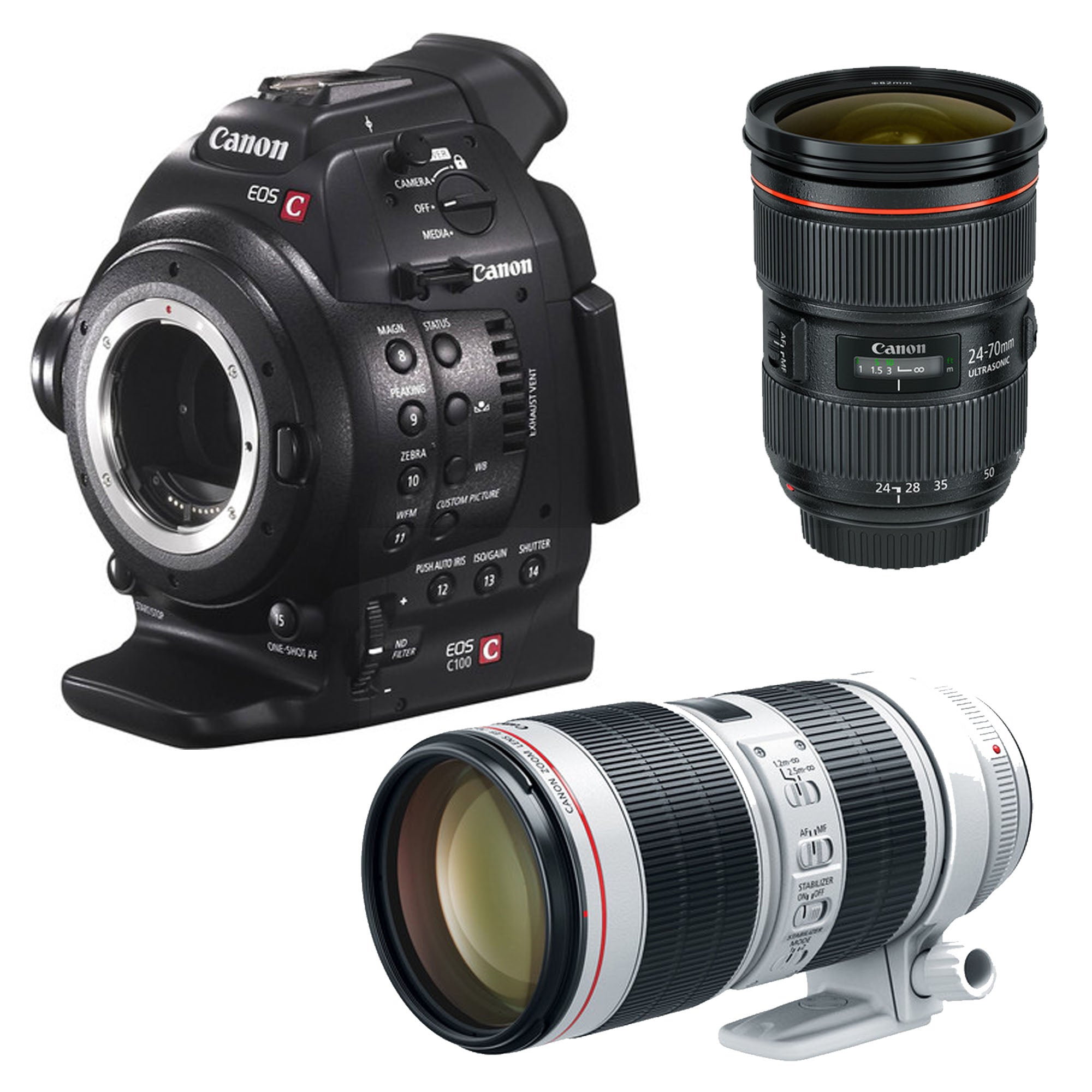 Canon EOS C100 Cinema Camera with PRO Lens Kit - 4K Video Recording, Dual Pixel AF, Professional Filmmaking Gear for Documentaries, Weddings & Live Events