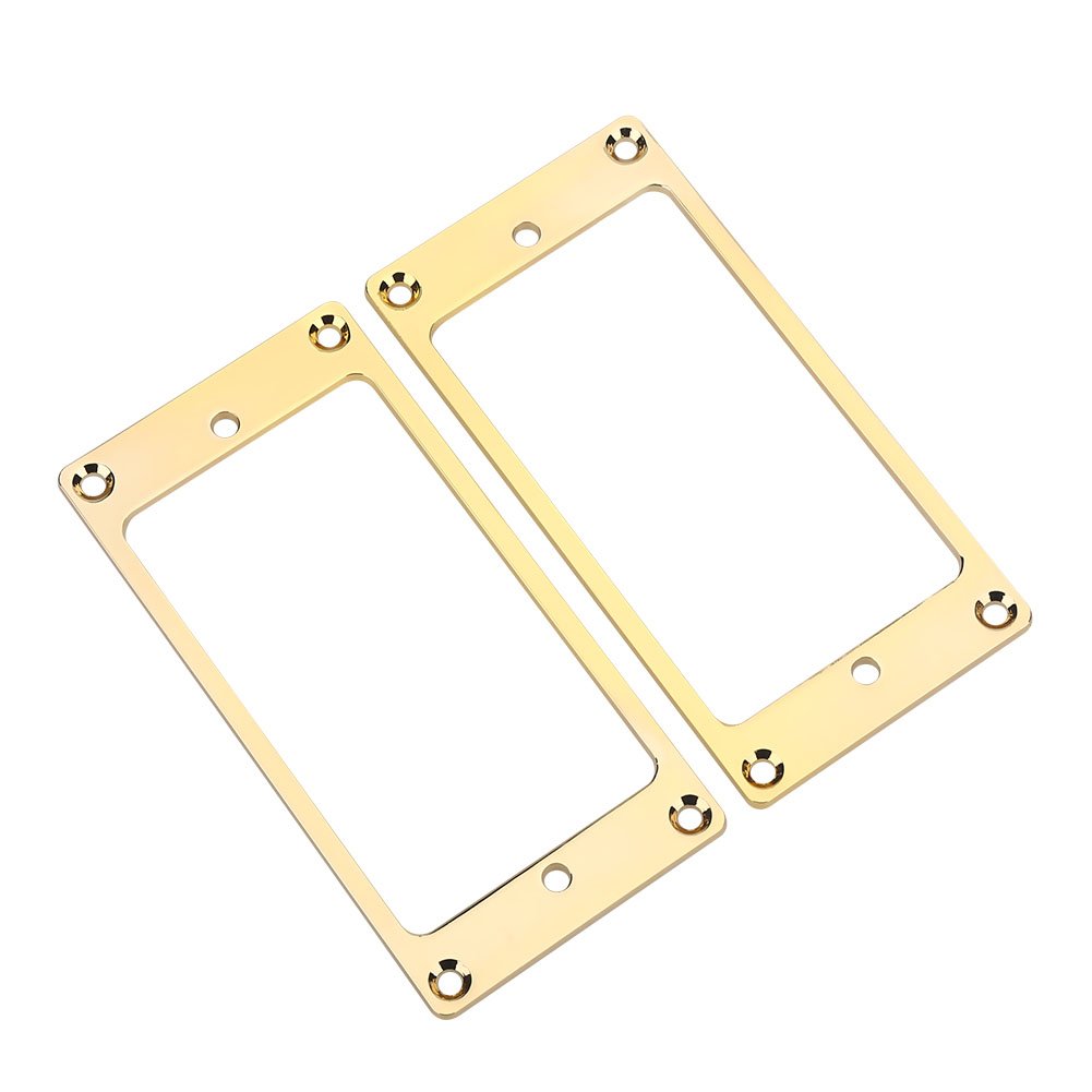 2Pcs Gold Humbucker Pickup Mounting Rings - Metal Flat Electric Guitar Pickup Frame Covers - Replacement Parts for Electric Guitars - Perfect for DIY Guitar Upgrades & Professional Installations