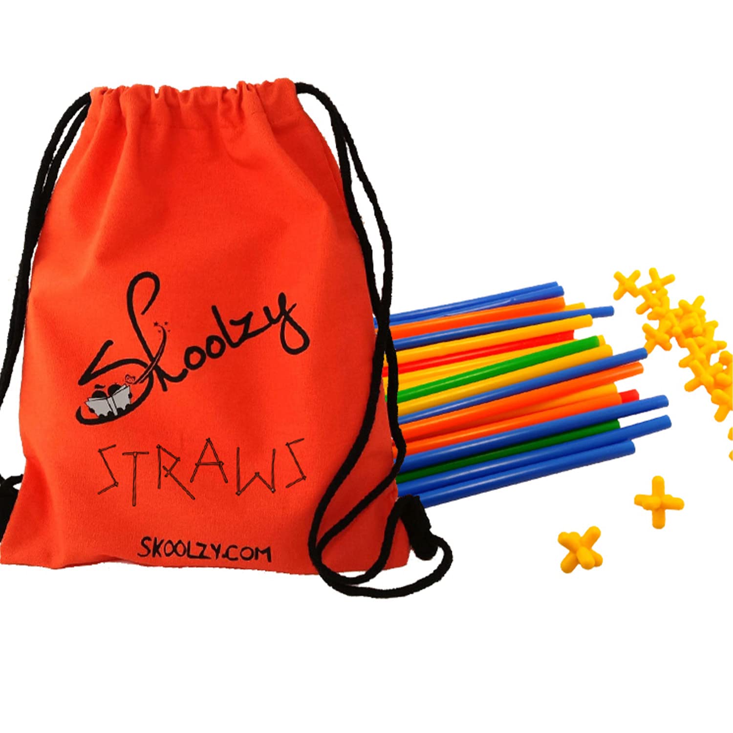 Skoolzy STEM Toys 200-Piece Building Kit with Connecting Straws - Fine Motor Skills, Interlocking Engineering Set for Preschoolers Ages 3+ (Includes Storage Bag & eBook) - Perfect for Classroom STEM Activities, Homeschool Learning & Creative Play
