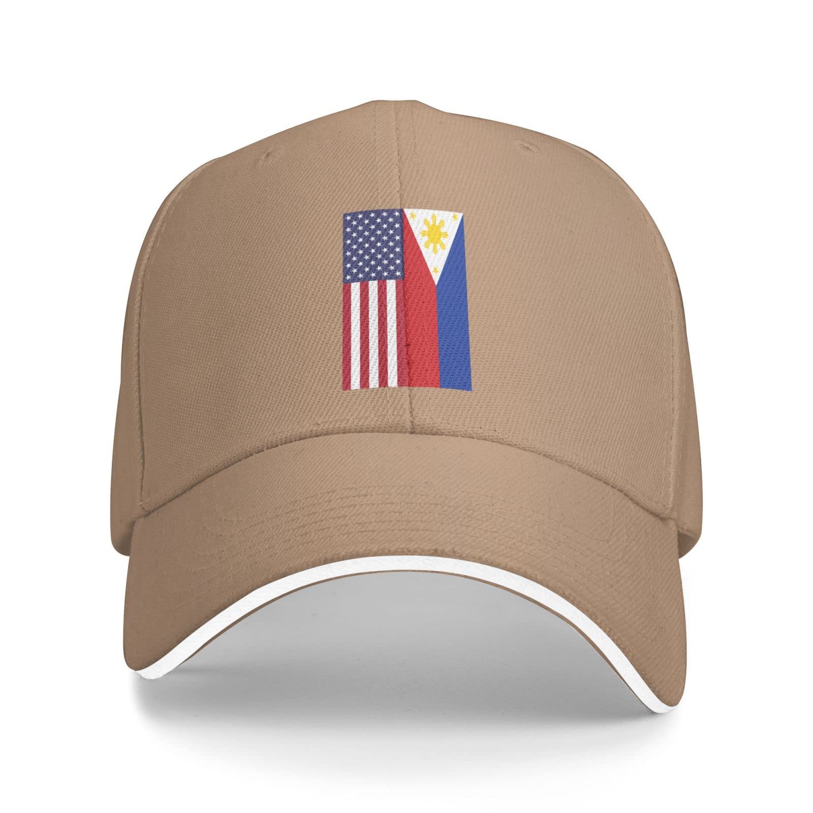American & Philippines Flag Baseball Golf Cap - Adjustable Trucker Hat for Outdoor Sports & Casual Wear - Custom Patriotic Design for Golf, Baseball & Everyday Use