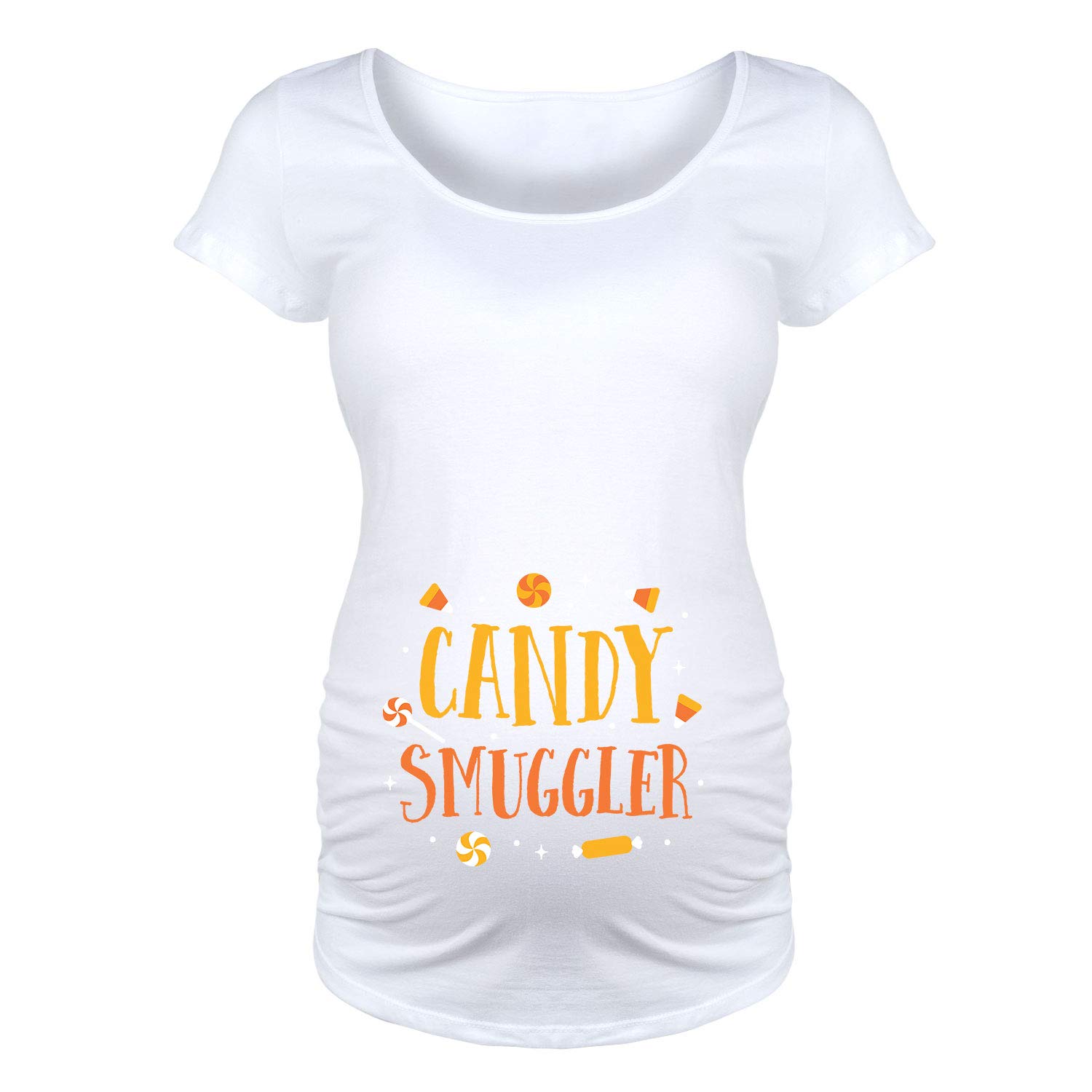 Bloom Maternity Candy Smuggler Scoop Neck T-Shirt for Pregnant Women - Soft Cotton Pregnancy Top for Comfortable Everyday Wear & Maternity Photos