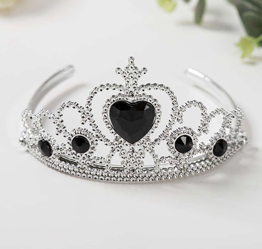 Wednesday Addams Costume Set for Girls - Halloween Gloves, Tiara, Necklace, Wand, Earrings, Bracelet & Ring | Kids Cosplay Dress Up Accessories | Perfect for Halloween, Christmas Gifts & Themed Parties
