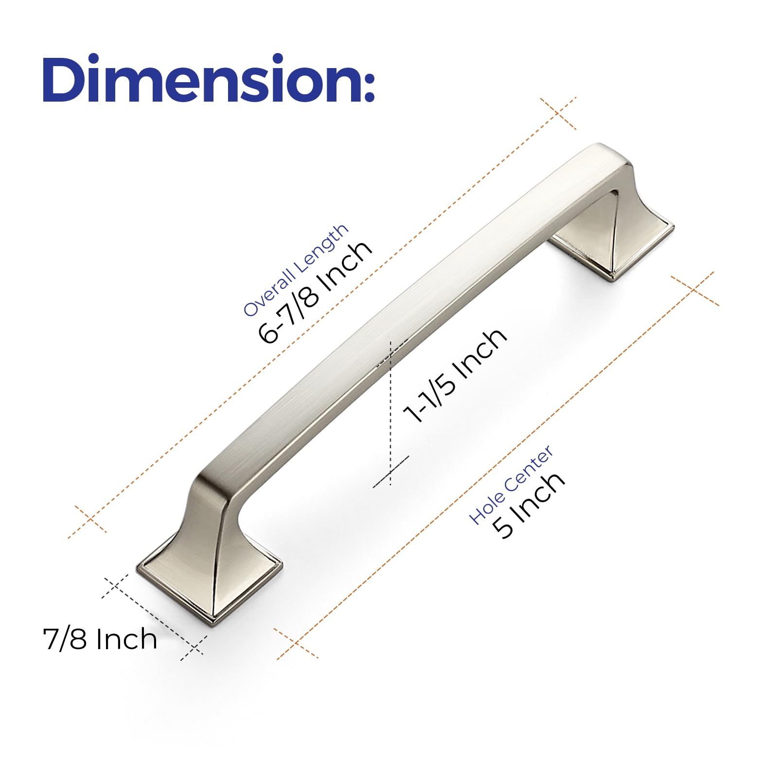 15 Pack Brushed Nickel Cabinet Handles - 5