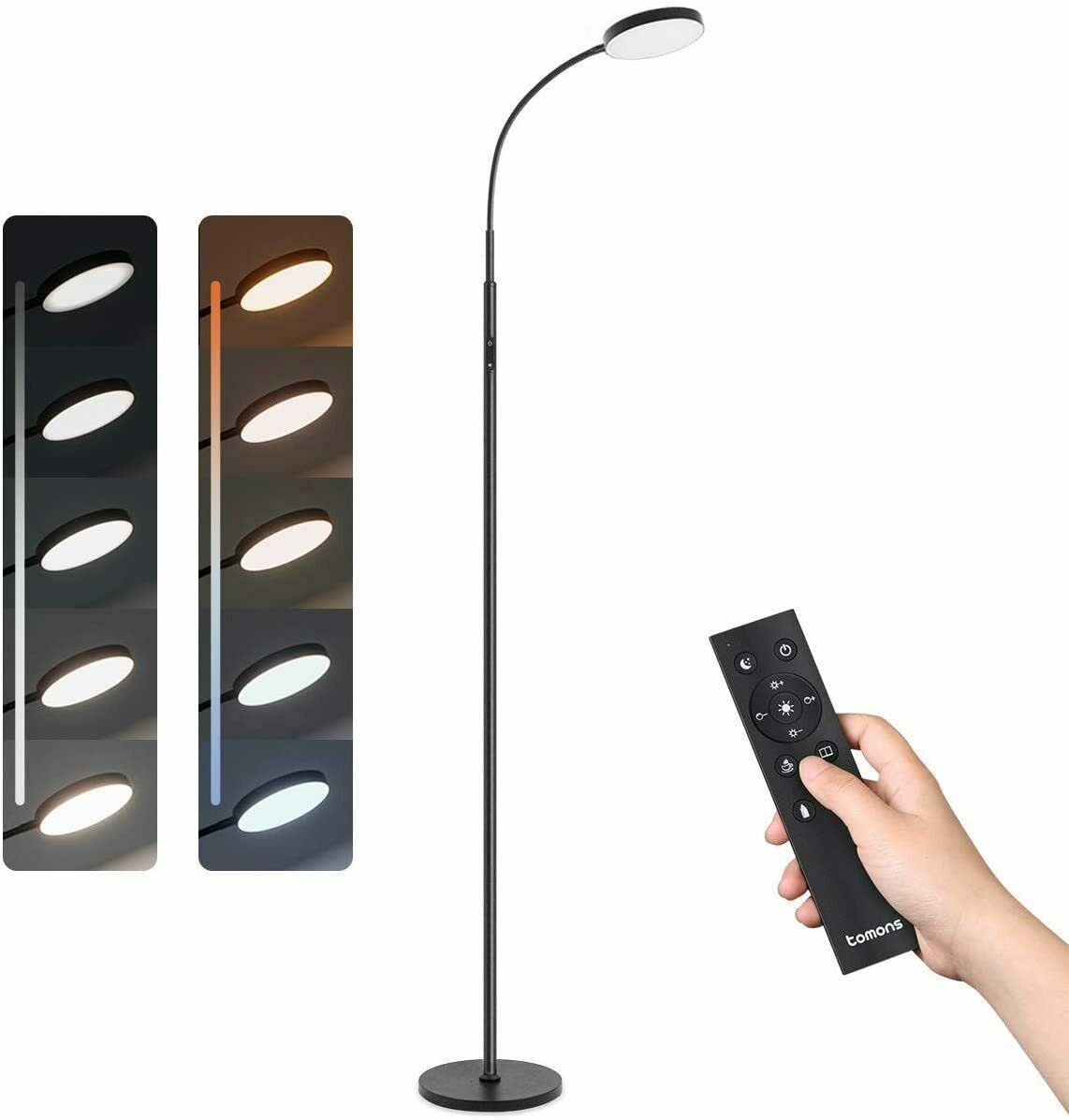 Modern LED Floor Lamp - Dimmable & 360° Rotating Adjustable Brightness for Living Room, Bedroom, Home Office | Perfect for Reading, Relaxing & Ambient Lighting | Ideal Gift for Housewarming, Birthday, Holiday | Enhances Home Theater, Dorm Room, Study Corner & Meditation Space | Energy-Efficient Lighting for Nighttime Atmosphere & Workspace Focus | Great for Cozy Evenings, Movie Nights & Late-Night Work Sessions
