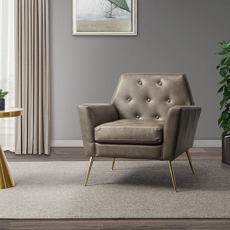 Raelynn Vegan Leather Armchair - Modern PU Leather Lounge Chair for Living Room, Office & Bedroom - Eco-Friendly Faux Leather Accent Chair for Home Decor