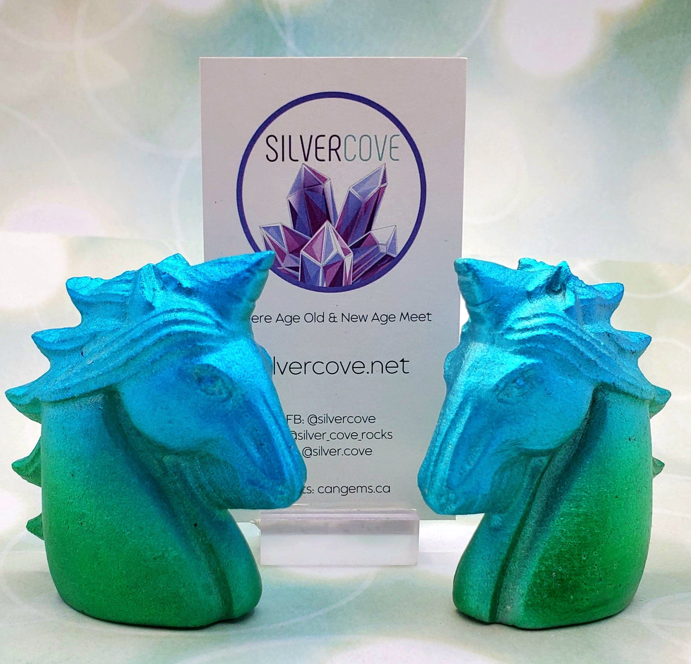 Aura Calcite Horse Figurine - Handcrafted Crystal Healing Statue for Home Decor, Office & Meditation Space | Feng Shui & Spiritual Gift