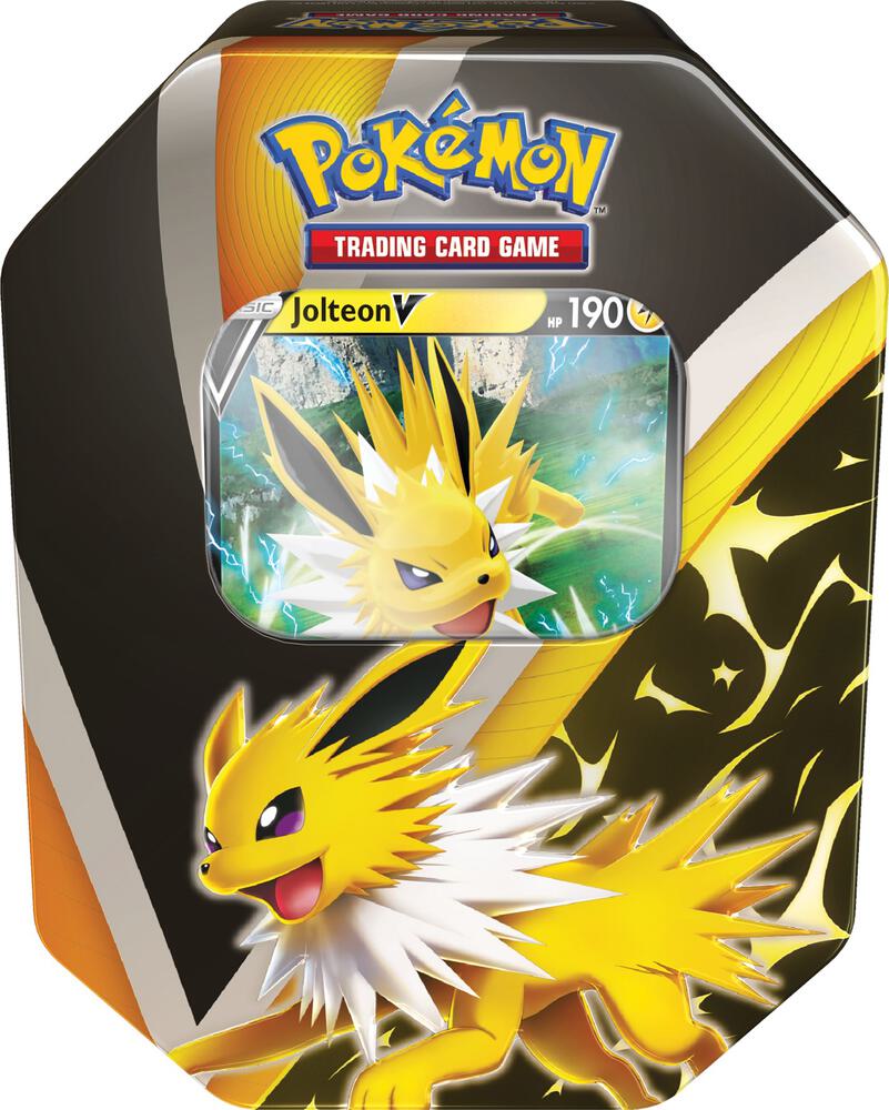 Jolteon V Tin Pokemon Trading Card Game Collectible - Perfect for Battles, Trading & Display