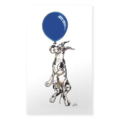 Clear - Harlequin Great Dane Balloon Rectangle Sticker