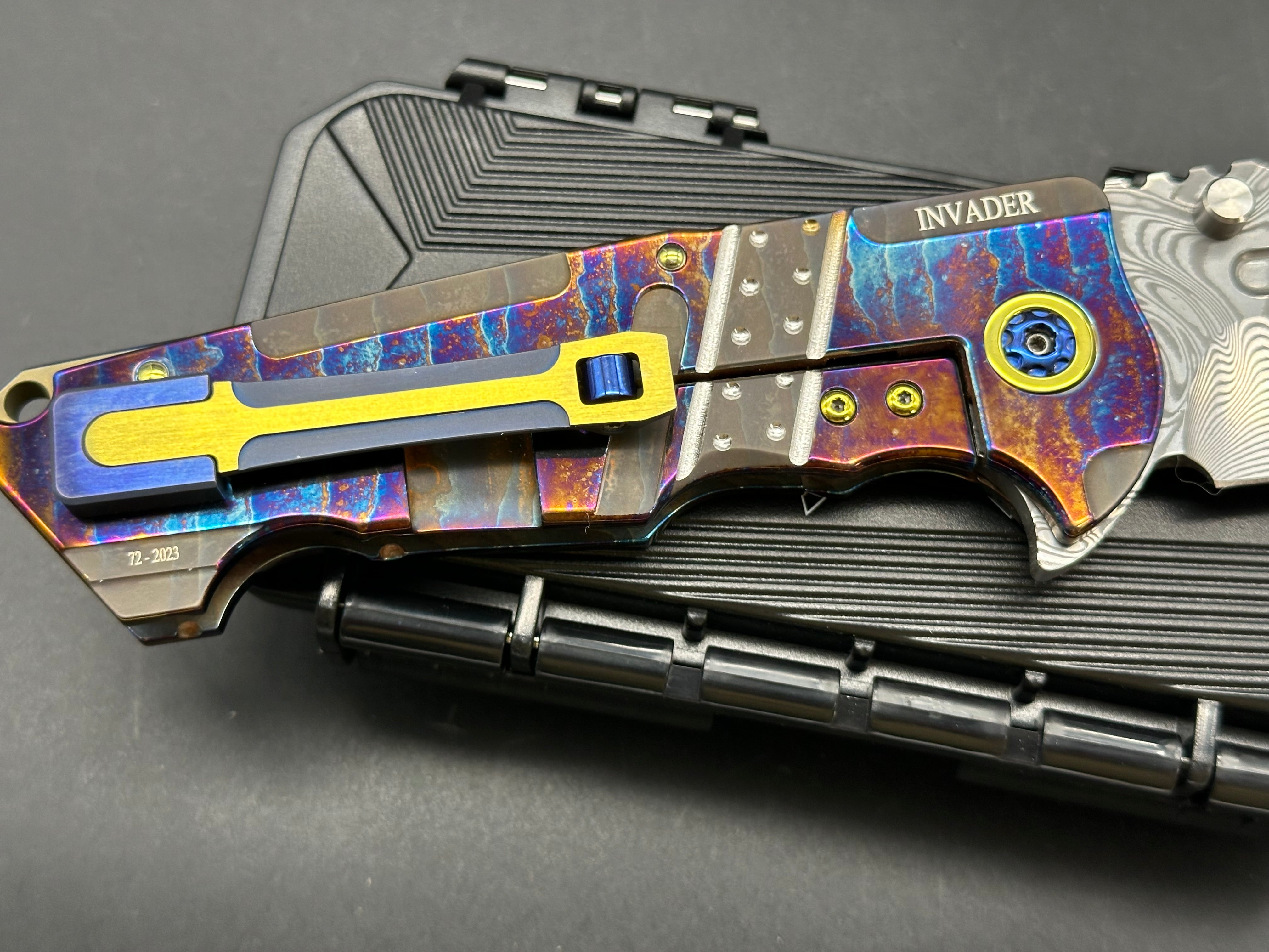 Andre De Villiers Custom Invader Knife - High-Quality Handmade Tactical Folding Knife for Outdoor, Survival, and EDC Use
