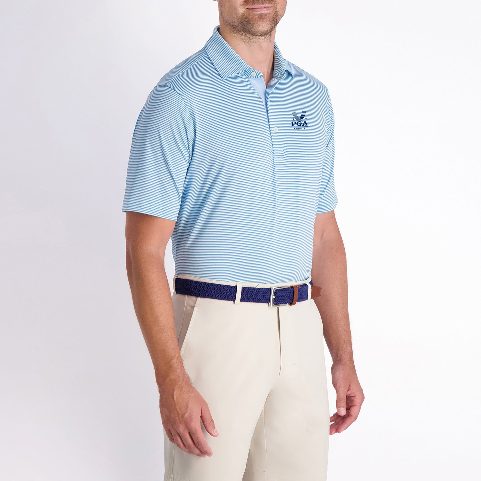 2024 PGA Championship Rich Stripe Polo Shirt for Men - Premium Golf Apparel for Tournaments & Casual Wear