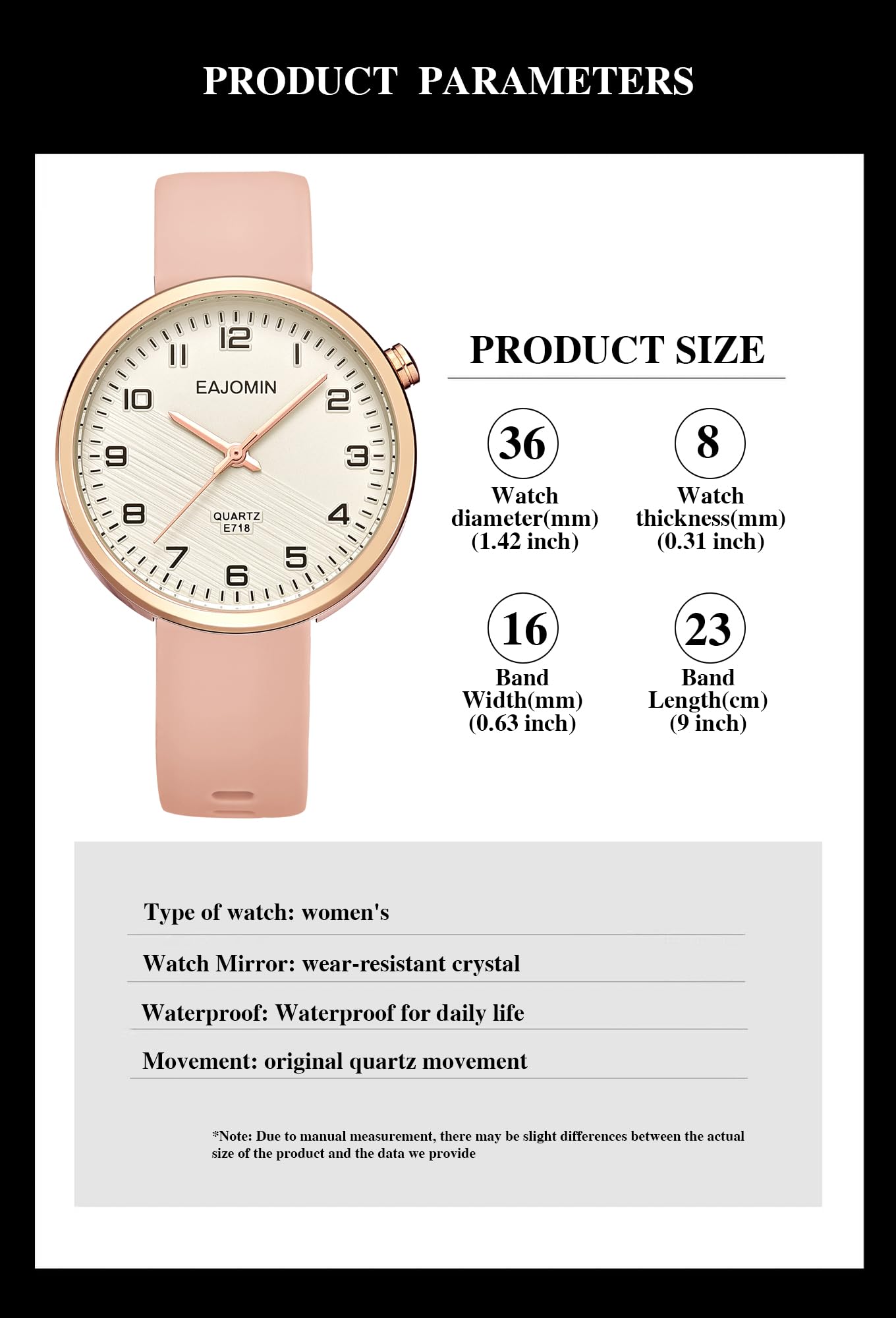 Waterproof Analog Women's Watch with Easy Read Dial & Second Hand - Soft Silicone Band Quartz Dress Watch for Nurses, Students & Professionals | Perfect for Medical Shifts, School & Everyday Wear