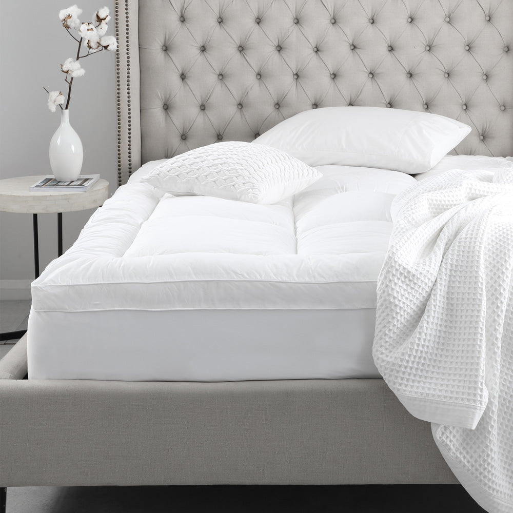 Premium 1100GSM Fitted Pillowtop Mattress Topper for King Single Bed - Ultra Soft & Supportive Memory Foam for Enhanced Comfort, Pressure Relief & Better Sleep