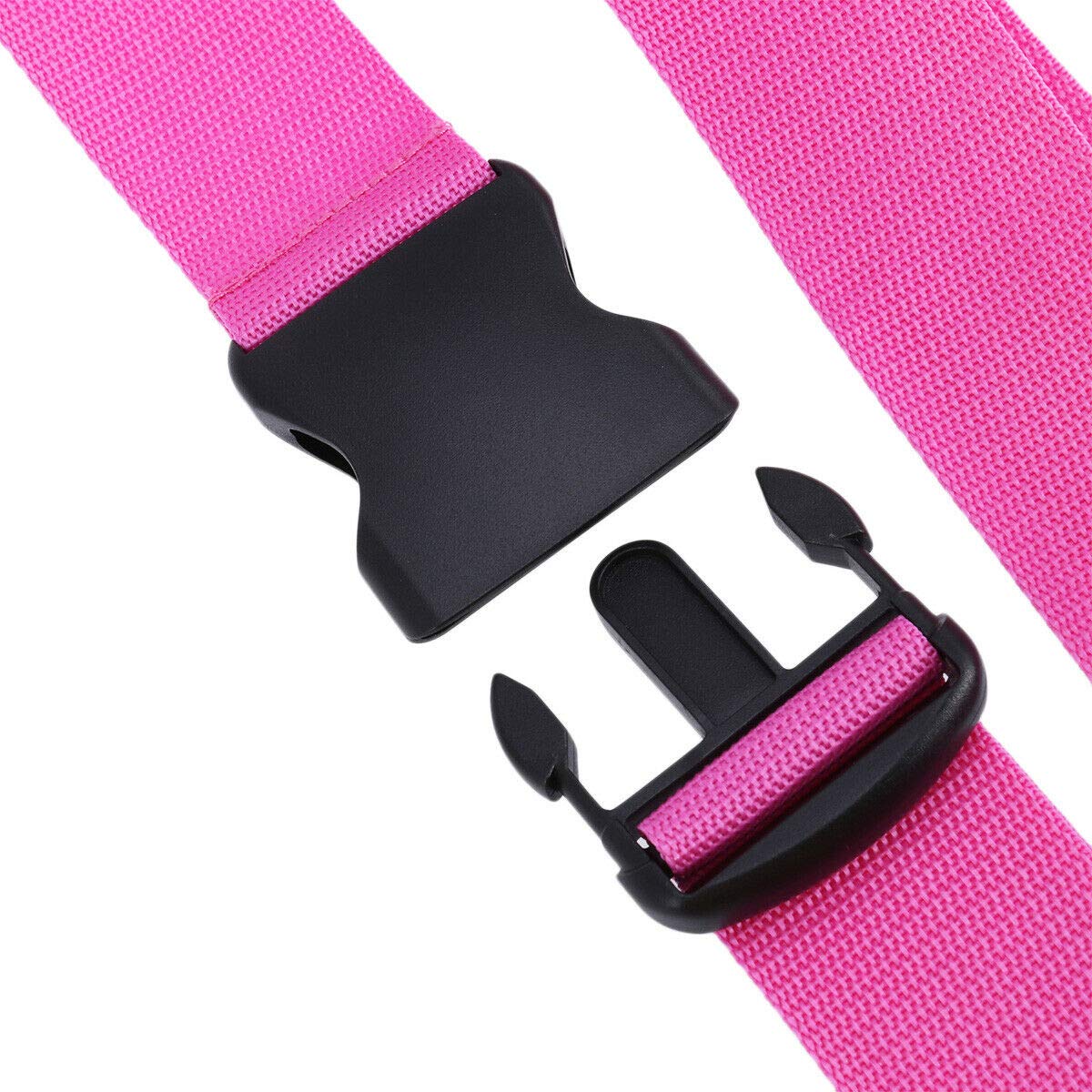 Adjustable Luggage Strap - Heavy Duty Suitcase Belt for Travel Bags, Secure Packing Strap with Long Cross Design (Pink) - Perfect for Airplane Checked Luggage, Train Travel & Vacation Packing