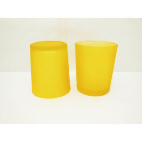 10 Pack Yellow Frosted Glass Votive Candle Holders - Elegant Table Centerpieces for Christmas, Weddings, Anniversaries, Parties & Home Decor - Perfect for Romantic Dinners, Holiday Decorations & Special Events