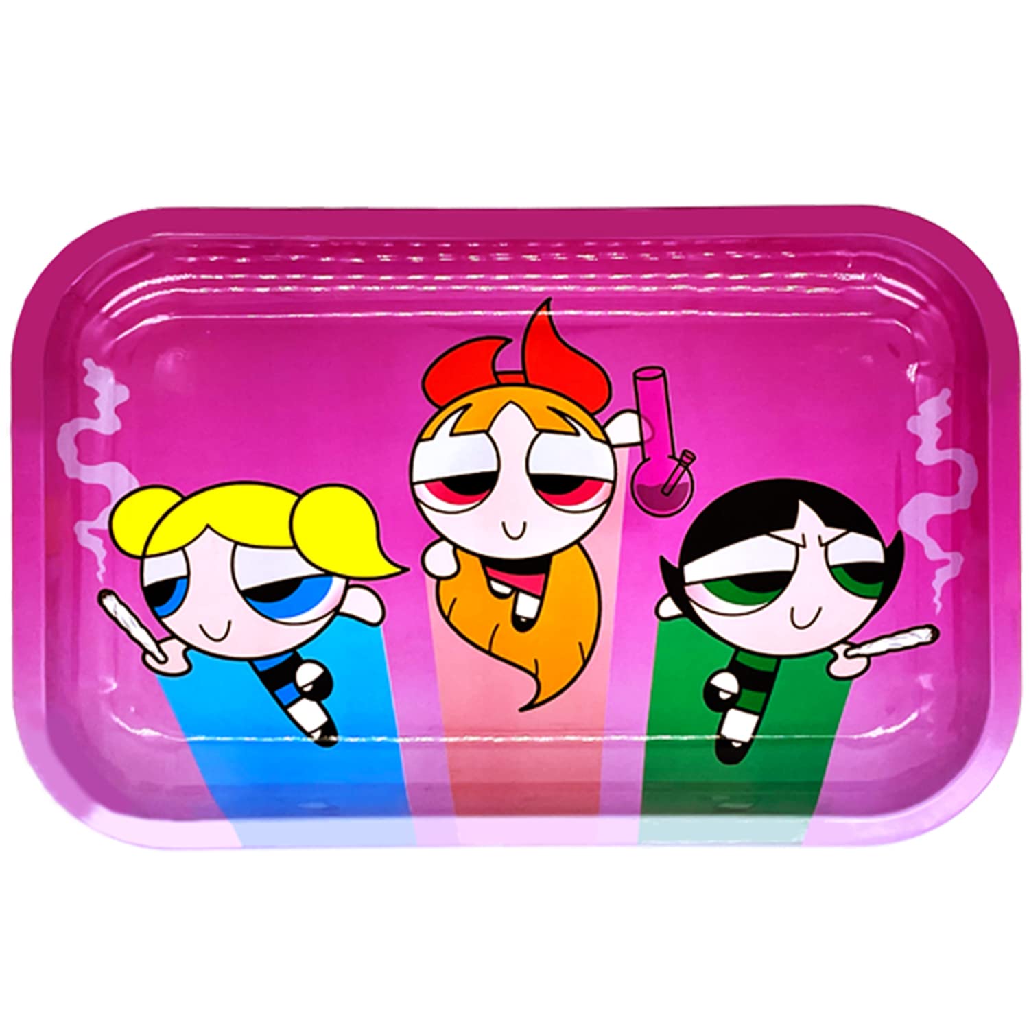 Pink Rolling Tray for Women - Premium Large Metal Rolling Tray with Cute Design - Unique Gifts for Girls, Mom & Travel Accessories - 11.3