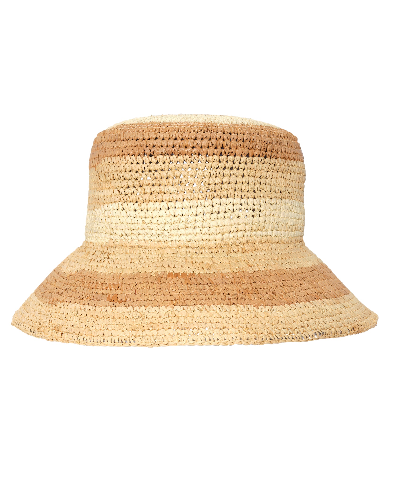 Stylish Striped Raffia Straw Packable Hat for Women - Wide Brim Sun Hat for Beach, Travel & Outdoor Activities