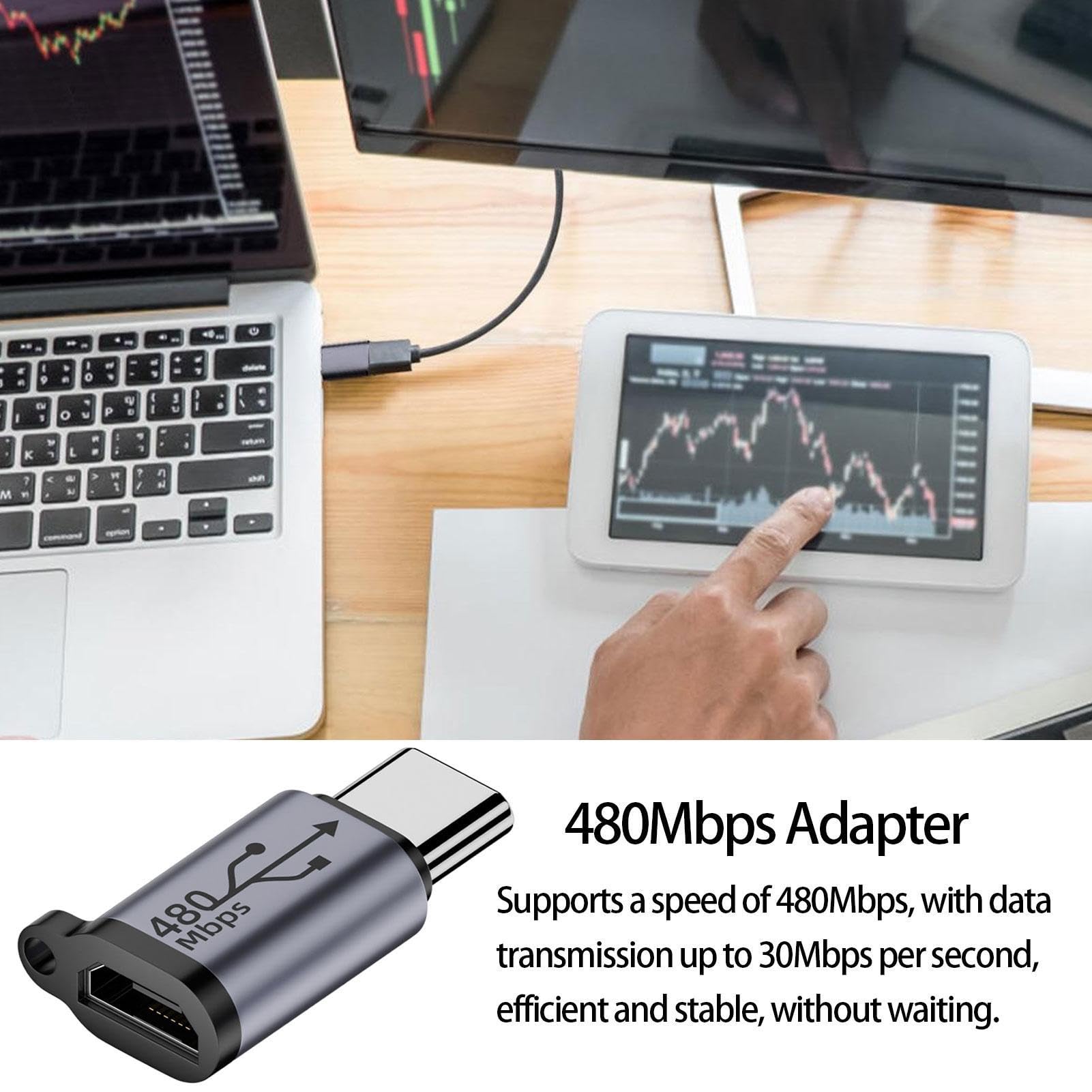 Vigcebit USB to USB C Adapter - High Speed 480Mbps Data Transfer Cable | USB Type A to USB C Converter for Smartphones, Cameras, MP3 Players | Perfect for Charging & File Transfer Between Devices