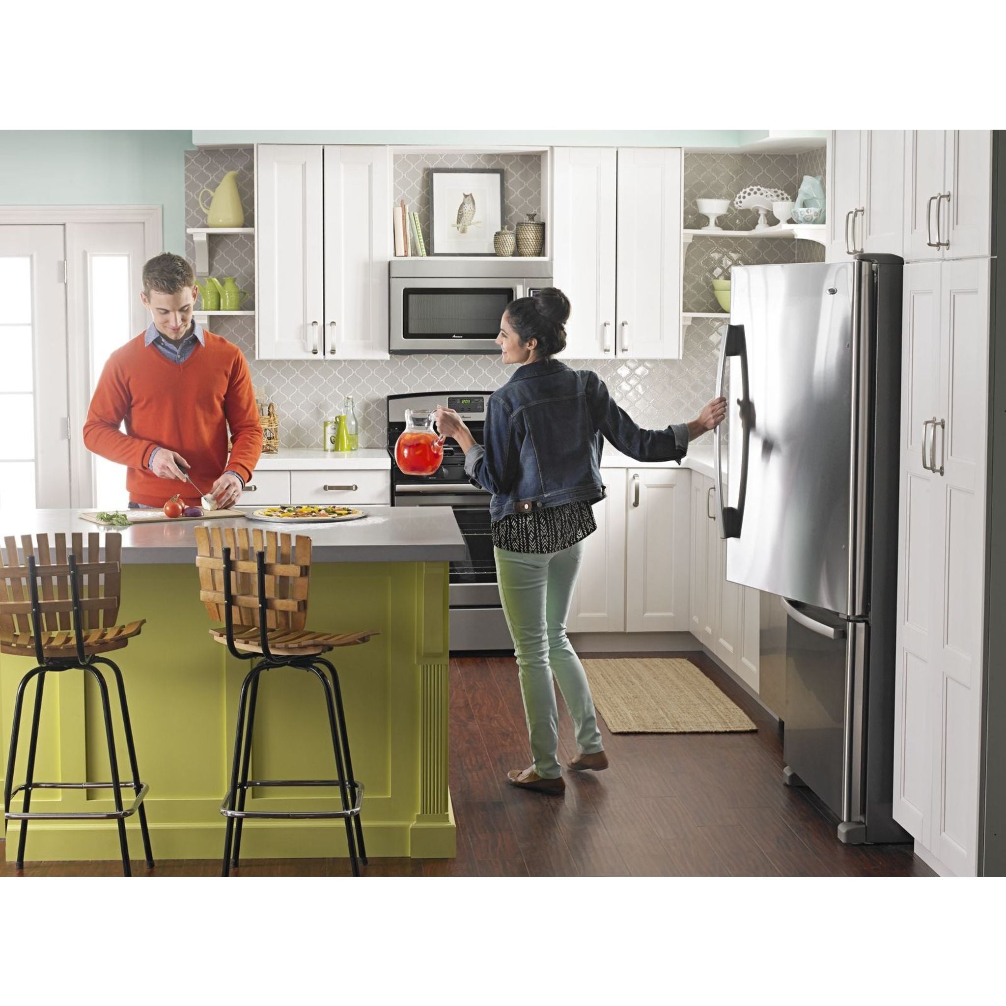 Amana Bottom Mount Refrigerator (ABB2224BRM) - 24.5 Cu. Ft. Stainless Steel French Door Fridge with Adjustable Shelves & LED Lighting - Perfect for Modern Kitchens & Open-Concept Homes