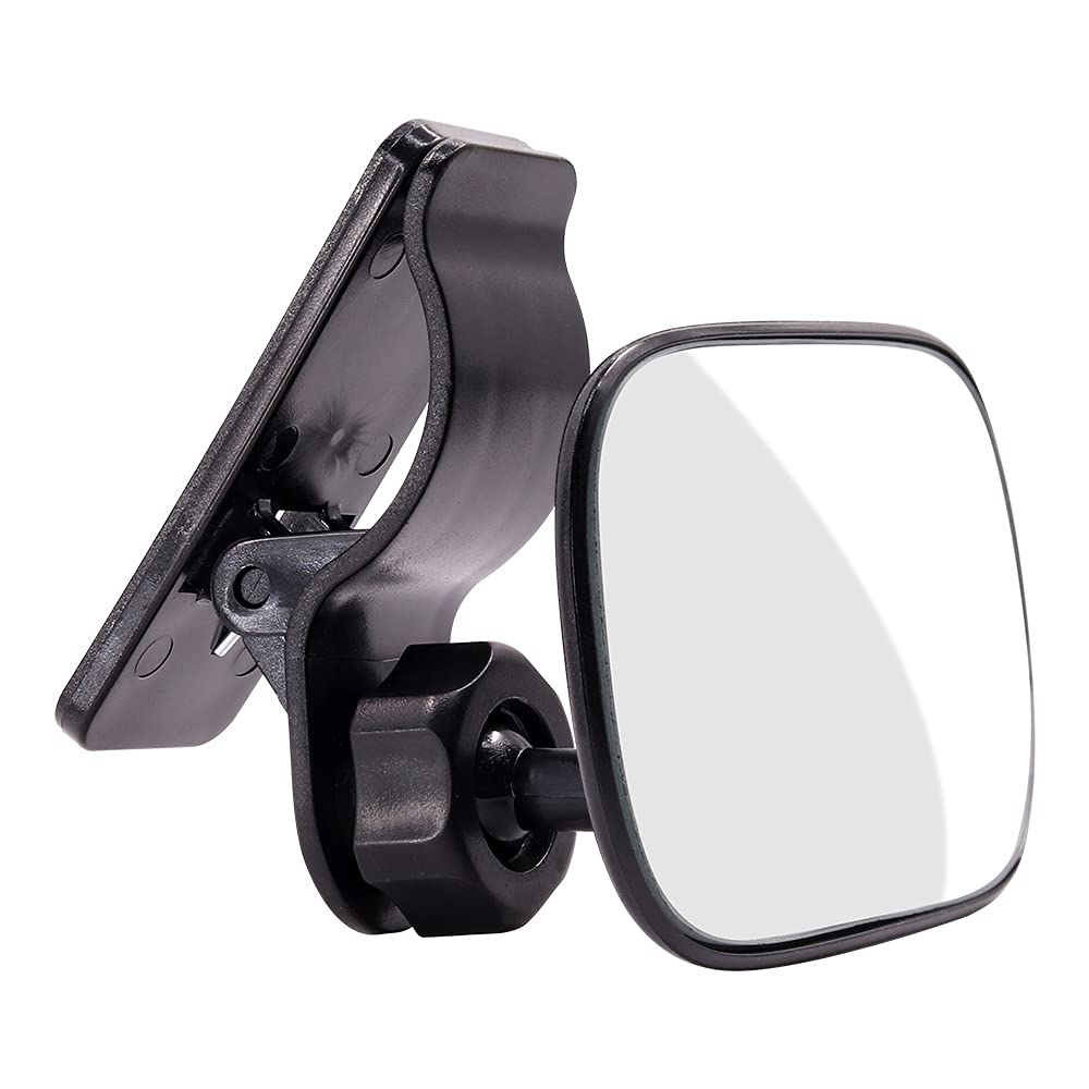 360° Adjustable Baby Safety Mirror for Car - Wide Angle Convex Rearview Mirror with Clip, Black | Perfect for Backseat Child Monitoring & Safe Driving