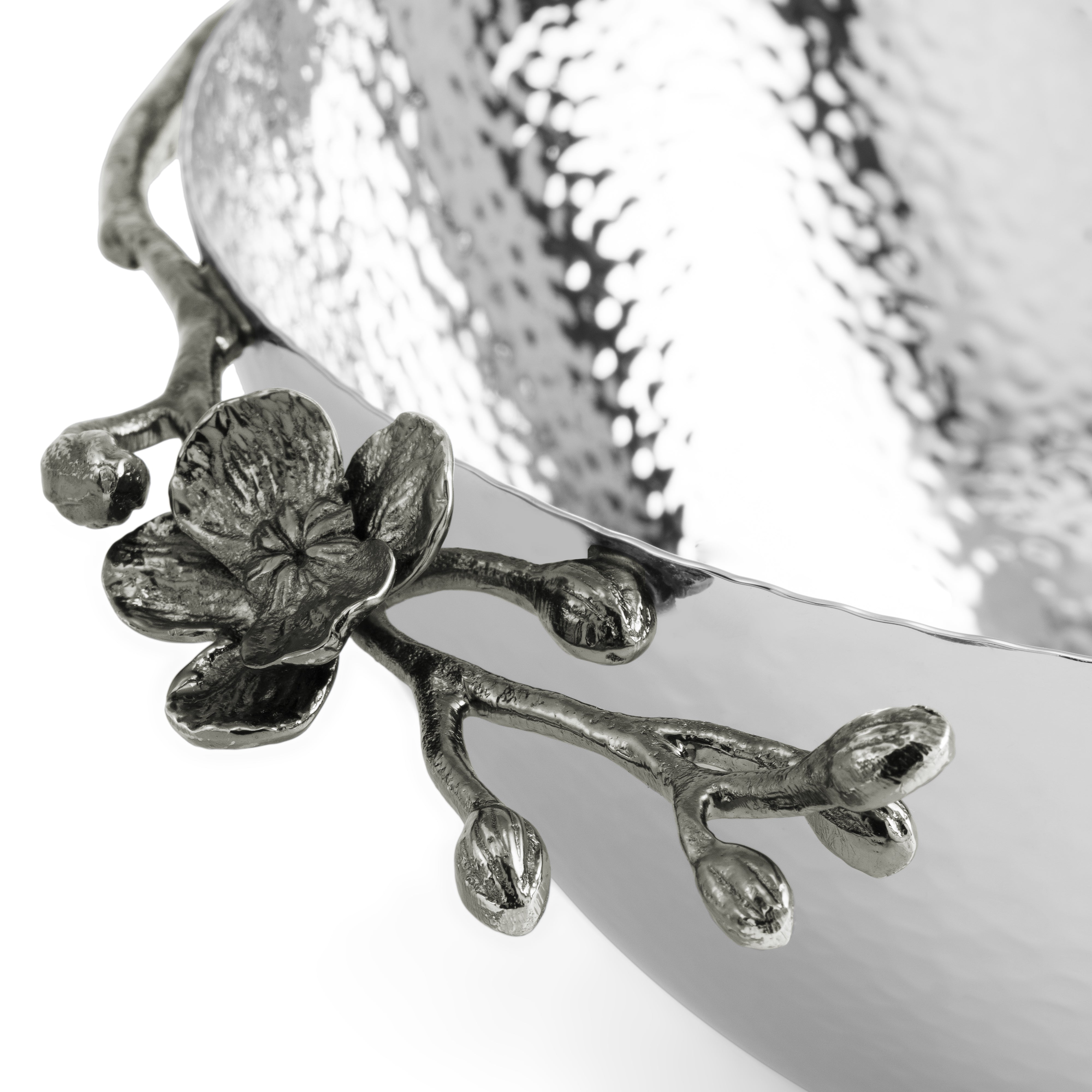 Premium Black Orchid Bowl - Elegant Ceramic Serving Dish for Salads, Desserts & Snacks | Perfect for Dining, Entertaining & Home Decor