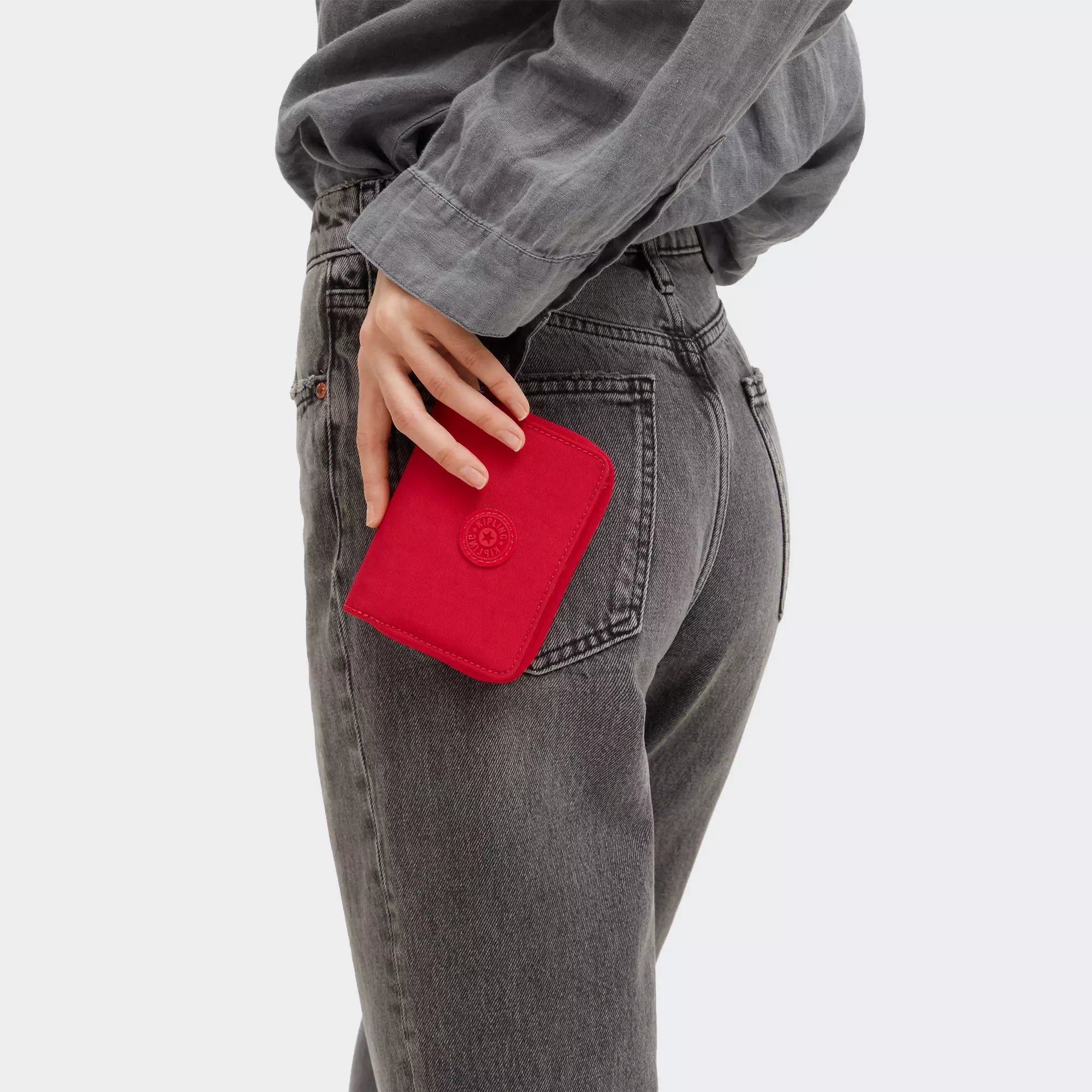 Kipling Money Love Small Wallet - Compact RFID Blocking Wallet for Women, Red Rouge - Perfect for Travel, Shopping & Everyday Use