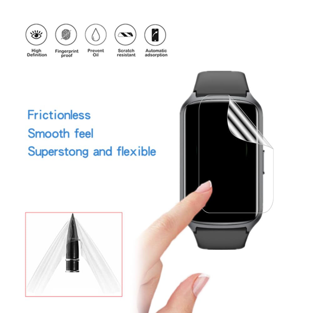 Amzhero Runfit D26 Screen Protector 6-Pack - HD Clear TPU Film for 1.47'' Fitness Tracker | Full Coverage Anti-Scratch Protection | Perfect for Running, Gym & Daily Activity Tracking
