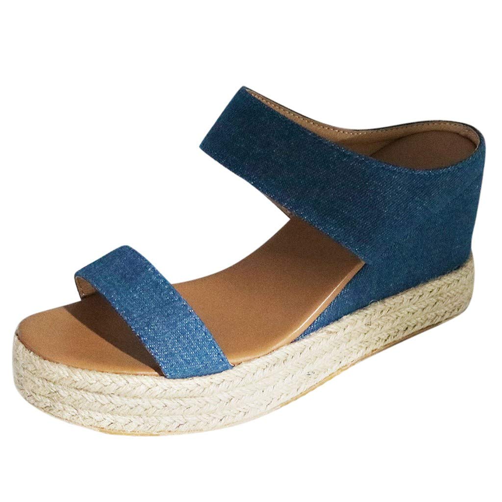 Women's Breathable Nude Wedge Sandals - Slip-On Open Toe Straw Beach Shoes for Casual Wear | Perfect for Summer Outings, Vacations & Beach Parties